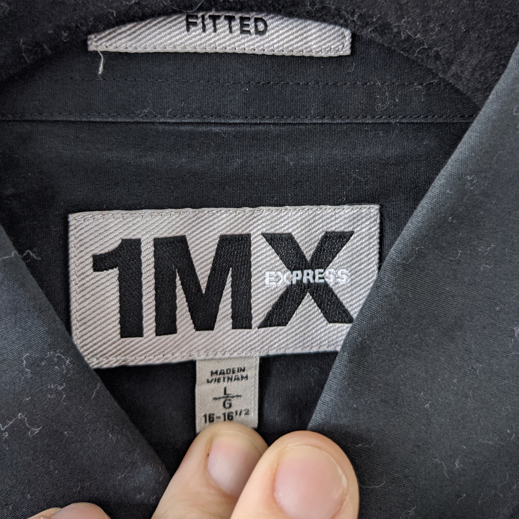 Black Express Fitted Button-Down